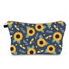Women Flower Print Cosmetic Bag Toiletries Organize Travel Storage Case