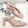 Fashion Fashion Baotou Sandals Female Chunky Heel Pumps 2024 Summer Versatile French Square Head Mary Jane Shoes Shallow Zapatos Mujer
