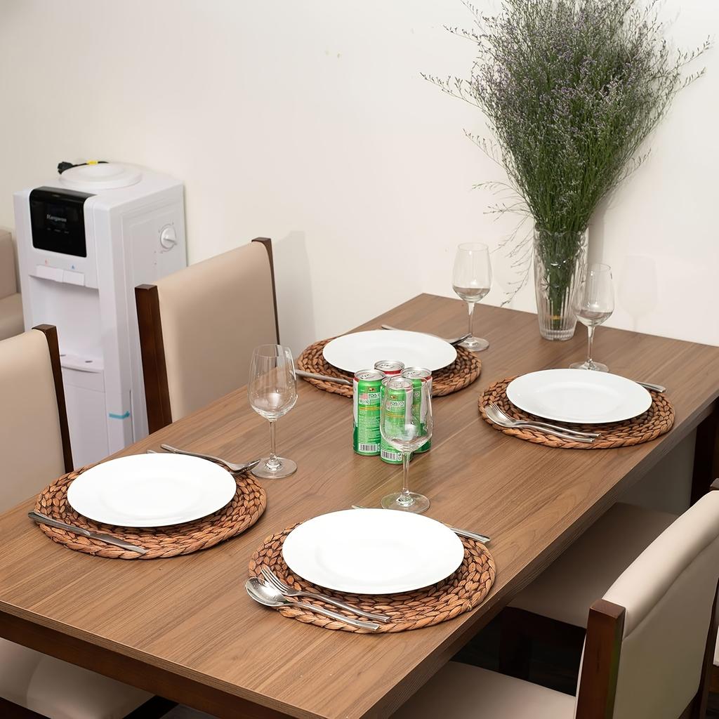 Handmade Rattan Placemats - Round Woven Table Runners for Dining Room, Heat Resistant, Fall, Halloween, Thanksgiving, Christmas