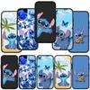 For iPhone 16 15 Xiaomi Redmi Note 13 12 11 Pro Max X 9 14 XR Samsung Galaxy A15 S24 S23 Plus Huawei OPPO Lovely Black Blue Lilo Stitch Phone Case