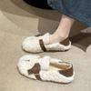 European and American Warm Plush Shoes Women's 2024 Winter New Design Feeling Plush Flat Cotton Shoes Zapatos De Mujer Trafza