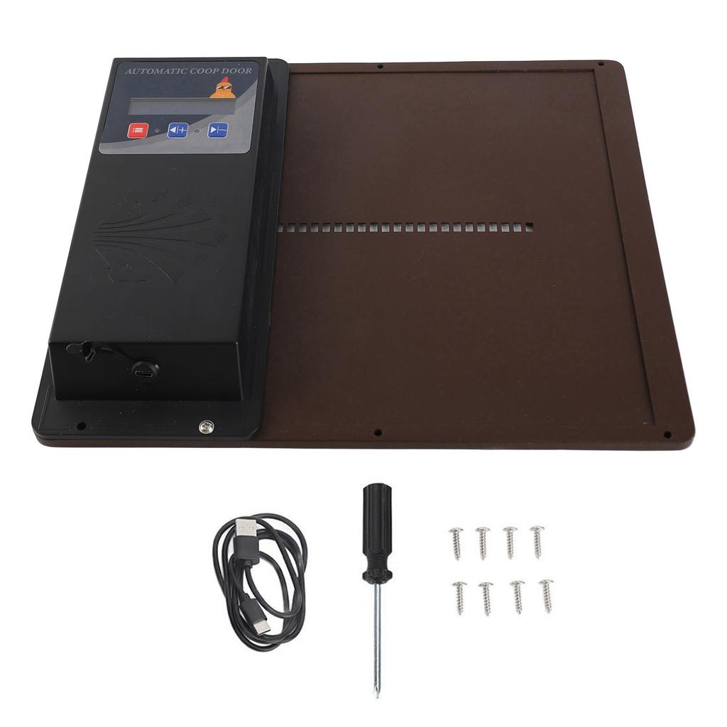 Poultry Coop Door with Timer LED Display Programmable Automatic Chicken Coop Door Opener Horizontal