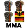 Germany Eagle MMA Mix Martial Art 3D Muay Thai T-Shirt Kick Boxing Print Vintage Retro Training Quick Dry Men Women Unisex Short Sleeve Round Neck