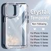 Luxury Silicone Transparent Tempered Shockproof Bumper Case For iPhone 15 14 13 12 11 Pro Max Plus Phone Clear Protection Cover