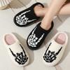 Fashion Fashion Print Winter Cotton Slippers Women New Soft Sole Warm Fluffy Sandals Woman Home Closed Toe Plush Couple Slides Female
