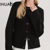 Women's Jumper Jacket Autumn and Winter Simple Soft Lazy Wind Knitted Cardigan
