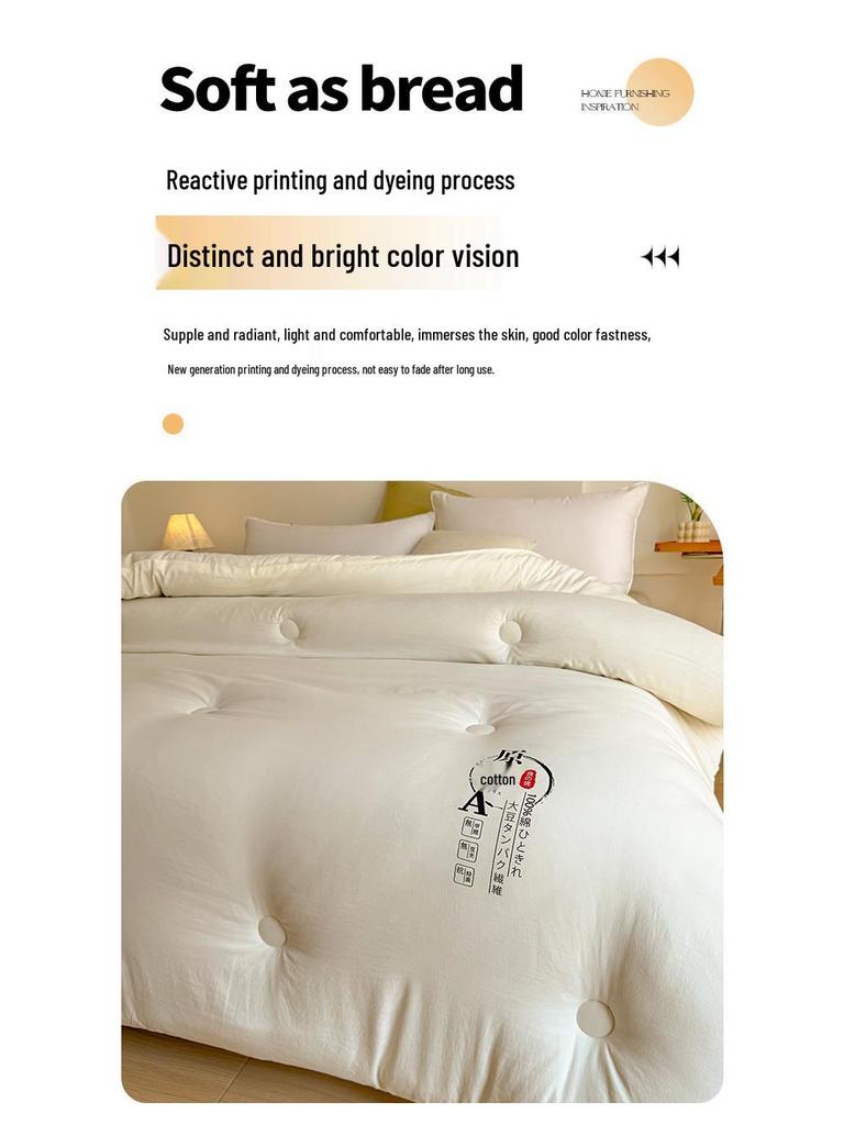 Class A Raw Cotton Soybean Fiber Quilt - Thickened Spring & Autumn Quilt for Dormitory, Single Winter Quilt, Gift Quilt.