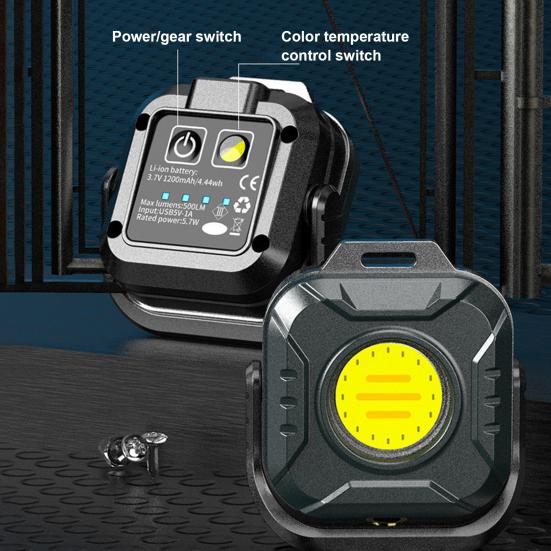 Mini Work Light Magnetic 6 Modes 4 Color Temperature Adjustable USB Rechargeable Outdoor Camping Hiking Hanging Lamp Emergency Repair Light