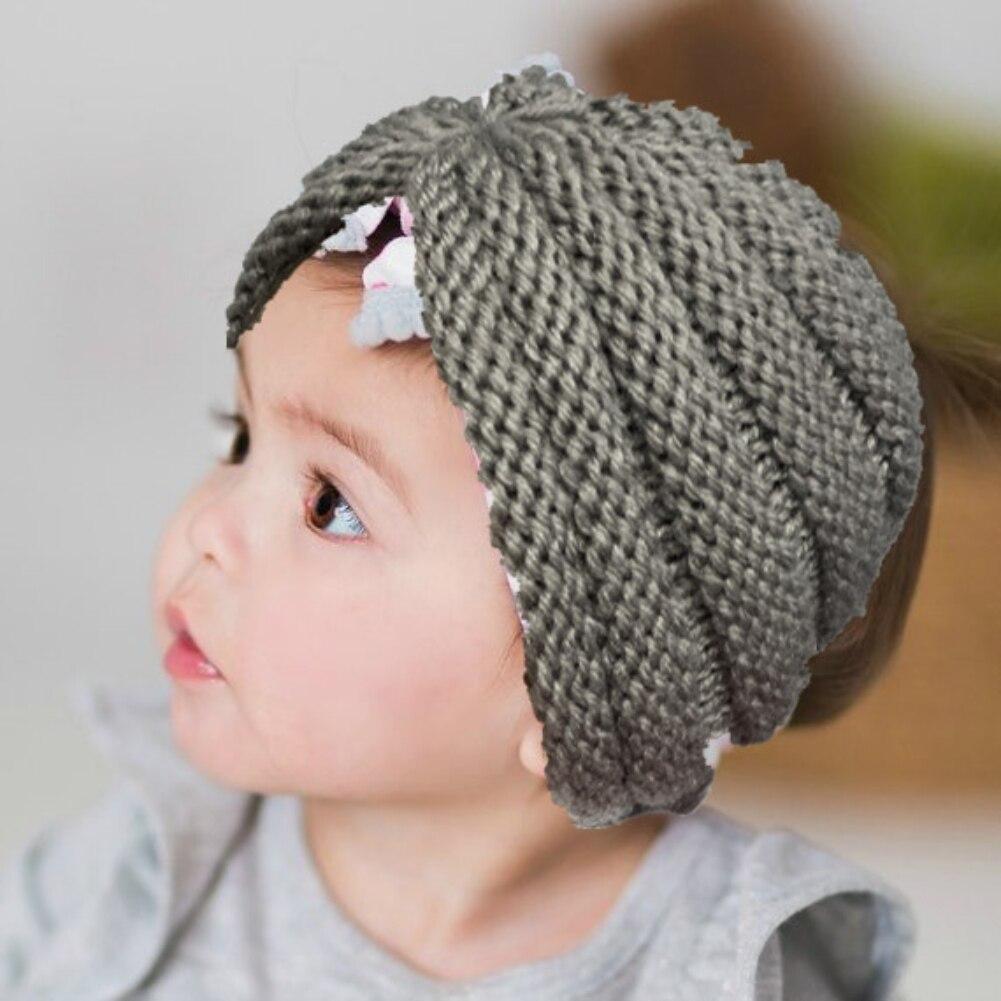 Solid Baby Cotton Cute Bear Ear Bowknot Turban Hats Sweet Soft 0-4T Elastic Caps for Newborn Baby Boy Girls Headwraps