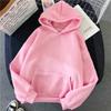 Women's Fashion Casual Solid Color Hooded Sweatshirt Loose Sports Tops Pullover
