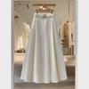 Elegant Off-White High-Waist Pleated Suit Skirt for Women, 2025 Collection