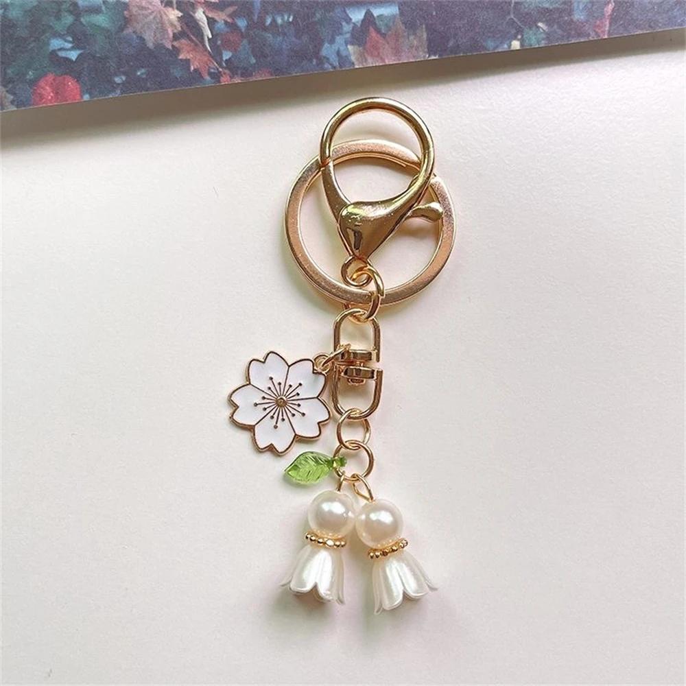 Cute Acrylic Butterfly Keychain Transparant Round Ball Tassel Keyring Women Bag Charm Earphone Case Car Key Pendant DIY Ornament