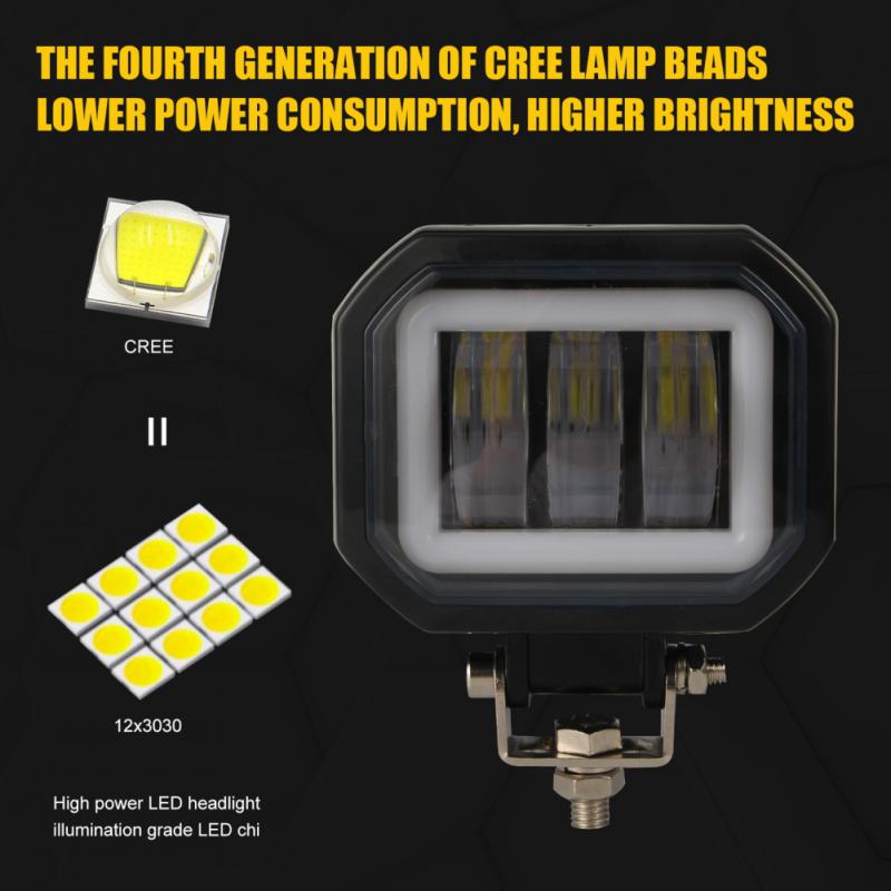 Led Headlight Square Waterproof Practical Portable Universal For Car Truck Atv Car Supplies Spotlight 3.5inch Durable Fog Light