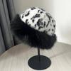 Winter Hat Leopard Print Thickened Warm Plush Hat Cold-proof Windproof Headwear Cold Weather Accessory