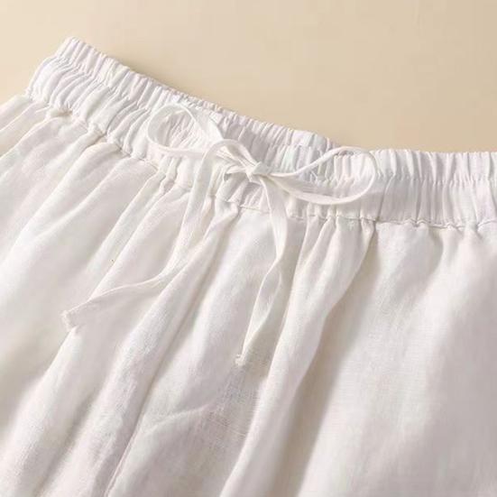 Women's Loose Boho Summer Shorts Drawstring Comfy Elastic Waist Shorts High-Waisted Wide-Leg Hollow Floral Lace Shorts