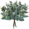 5pcs Eucalyptus Leaves Stems Bulk Artificial Silver Dollar Eucalyptus Leaves Picks Eucalyptus Bundle for Wedding Vase Bouquet Floral Arrangement
