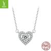 50 Points Moissanite Love Necklace Wedding, Romantic Proposal S925 Sterling Silver Heart Collarbone Chain