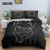 Cute Cartoon Bulldog Pattern Duvet Cover Set King Full Size Bedding Set Room Decor Soft Microfiber Quilt/Comforter Cover 2/3PCS