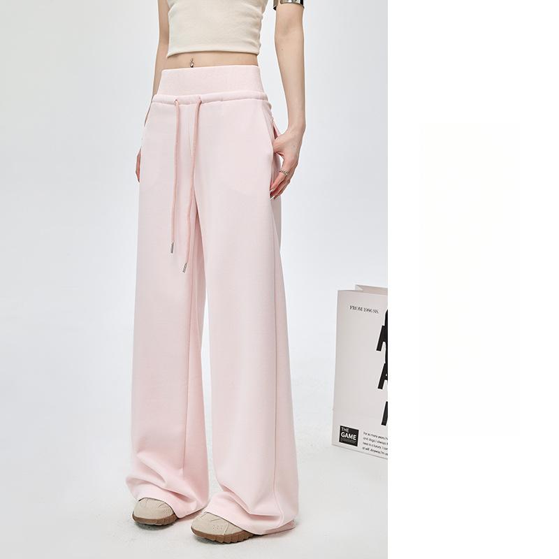 Американские повседневные спортивные штаны для женщин на весну и осень с высокой талией и тонкие, те же прямые узкие спортивные штаны