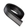 Luxury Men's Leather Automatic Ribbon Waist Strap Belt Without Buckle Black