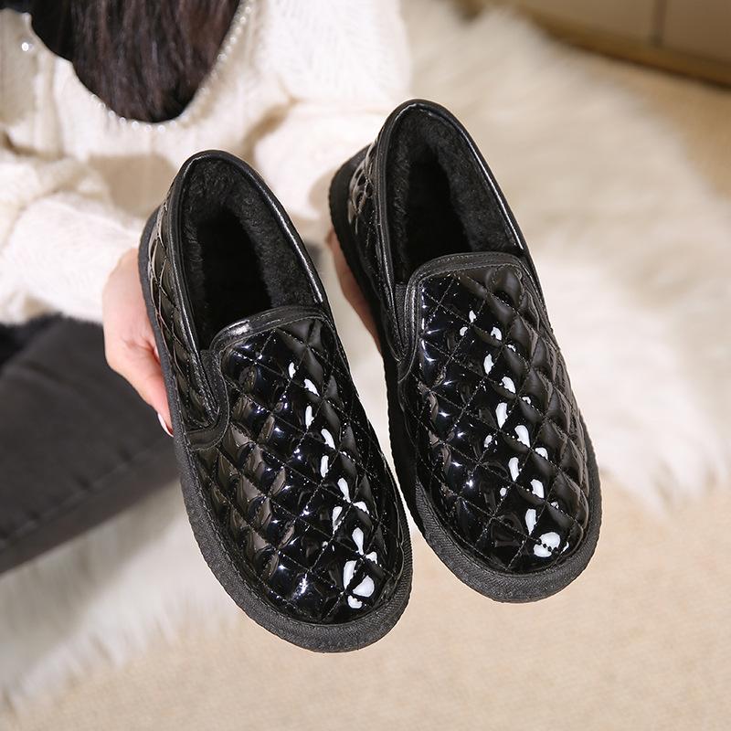Woman Winter Shoes Plus Plush Keep Warm Casual Slip-on Flat Shoes Ladies Comfort Warm Loafers