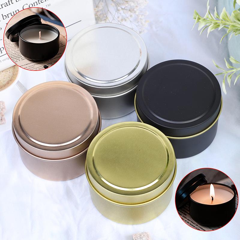 DIY Round Candle Jars 4Oz Aluminum Tins With Lids Cosmetic Sample Containers Storage Organizer