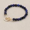 6mm Blue Tiger Eye Beads Copper Heart Shape Beaded Strand Bracelet & Bangle Women Men Lover Handmade Jewelry Valentine's Gifts