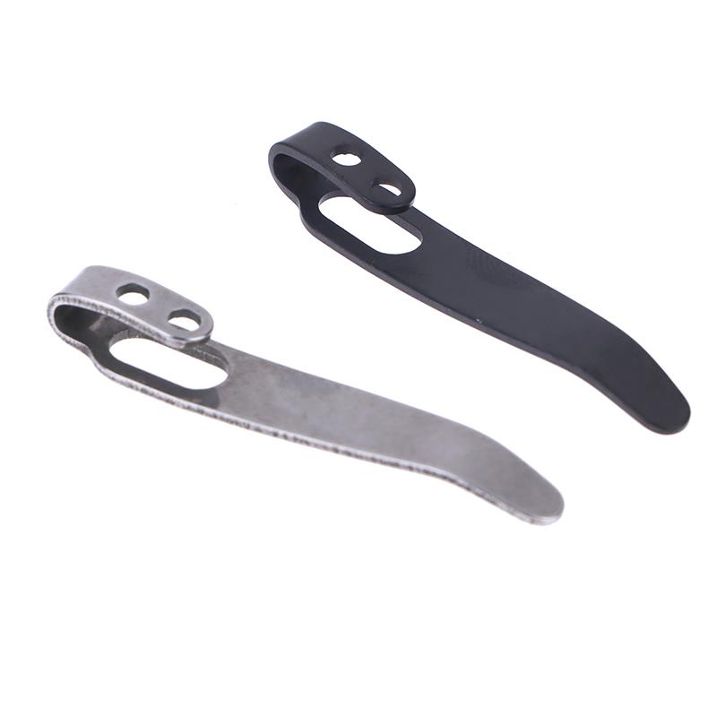 1Set 420 Stainless Steel Material Knife Back Clip With 3Pcs M2.5 Screws Pocket Waist Clamps For Knives Diy Make Accessories