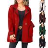 Women's Casual Fashion Solid Color Coat Long Sleeved Suit Collar Woolen Jacket