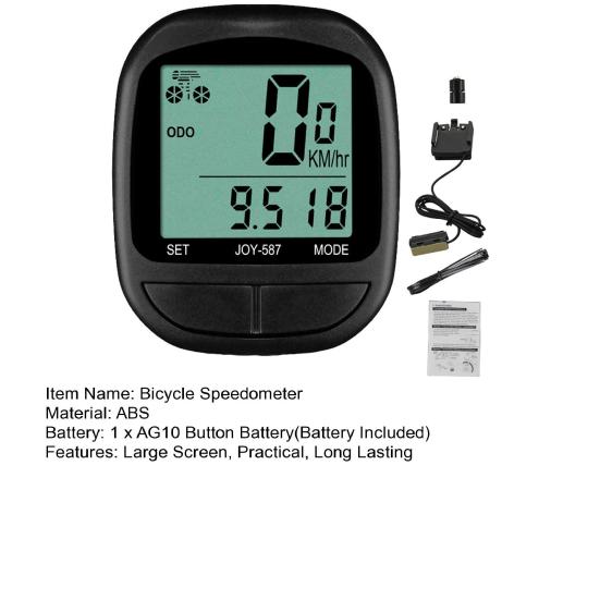 Беспроводной велосипедный спидометр, велосипедный компьютер с ЖК-дисплеем, водонепроницаемый, простая установка, одометр на батарейках, велосипедный компьютер