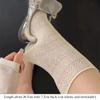 Mesh Hollowed Out White Pile Socks Thin Crew Socks Lolita Lace Socks  Women Ladies