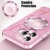 Coque pour iPhone 15 - Translucide - Motif Circuit Rose - Antichoc - Protection Caméra Arrière