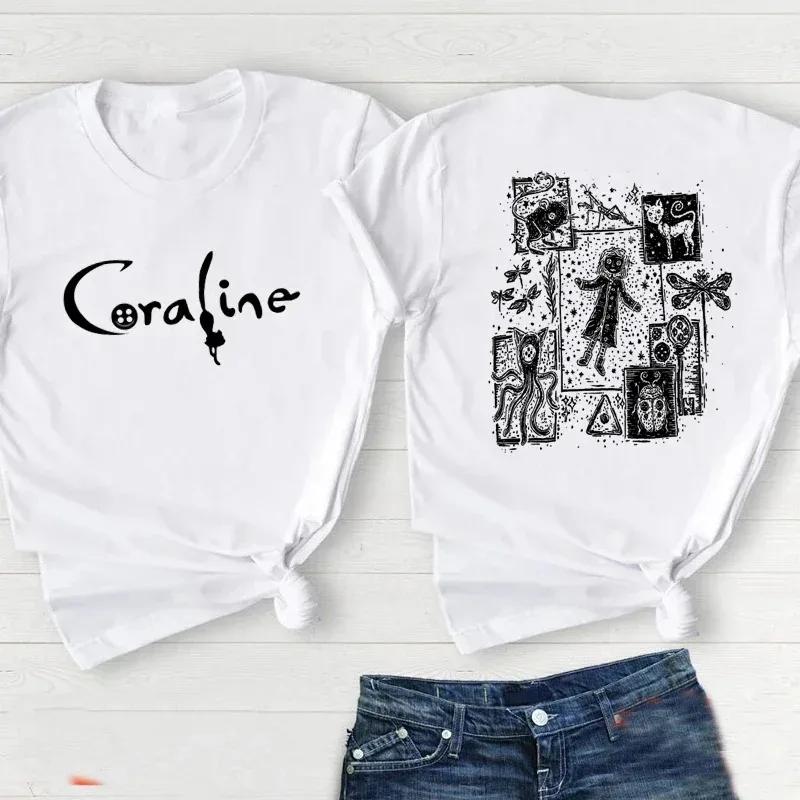 Retro Coraline Movie T Shirt Unisex FeUnisex Coraline Doll Dreams Unisex Tshirt Horror Movie Tee Shirt Streetwear Cotton Tops Tee Unisex