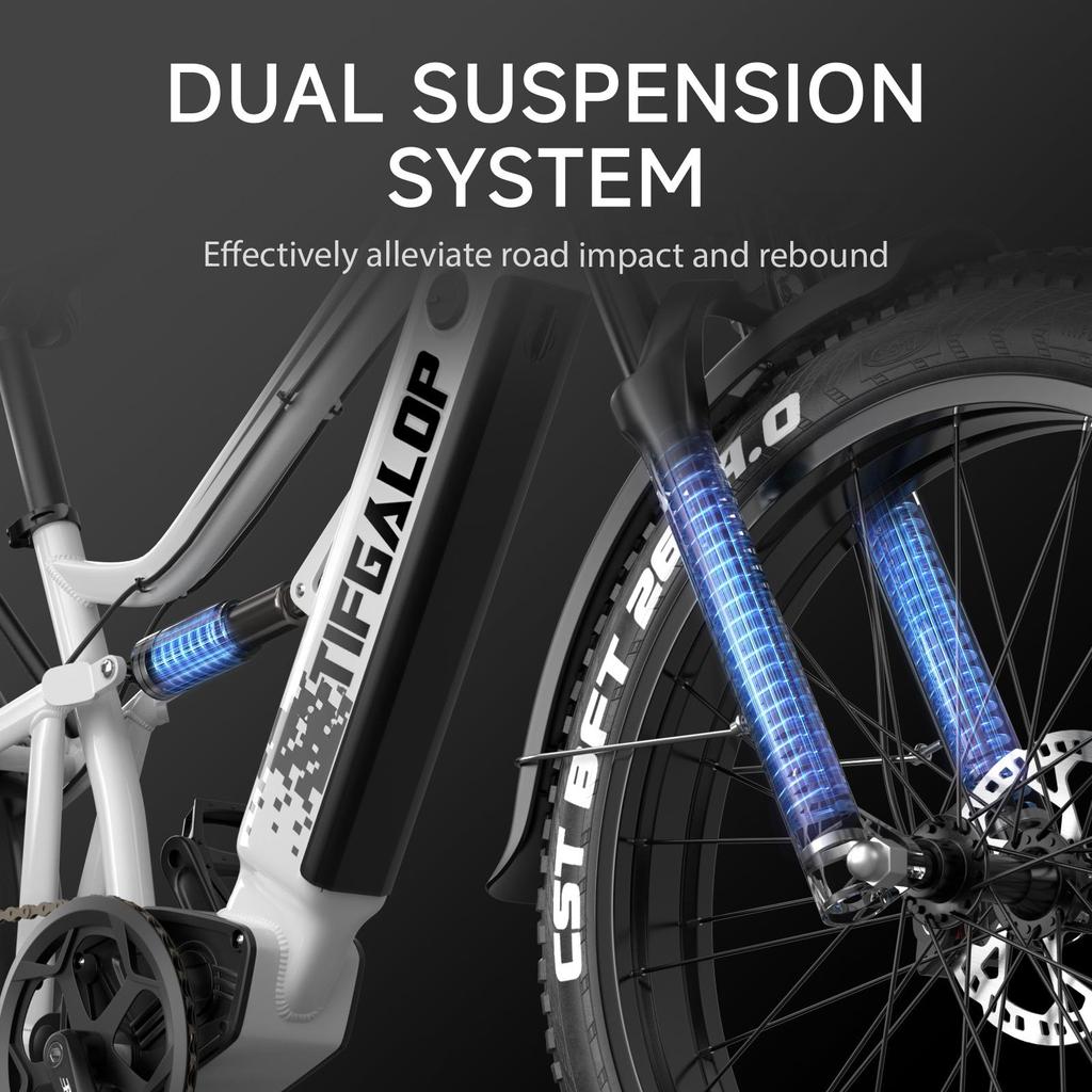 Tifgalop ES7 Electric Bike 26Inch 750W 52V19AH Full Suspension Mountain Bike