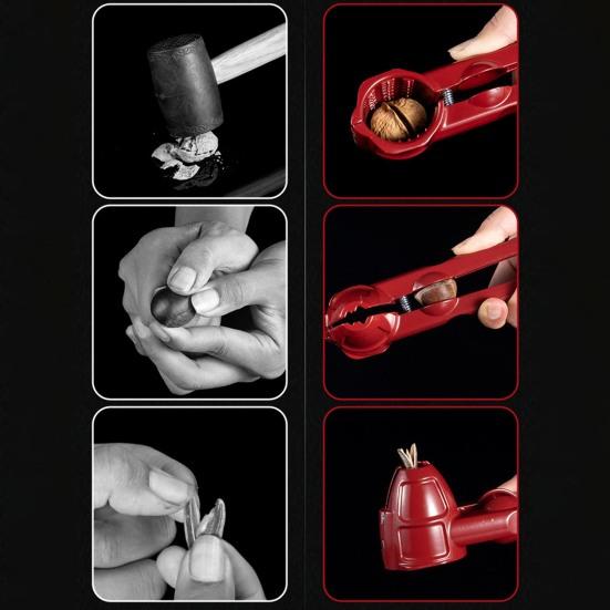 Useful with Non-Slip Handle Safe Nutcracker Tool Locking Walnut Cracker for Home