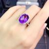 Deep Purple Zircon High-end Online Red Broadcast New Product Simulation Amethyst Full Diamond Opening Ring Female Ring