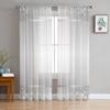 Silver Plant Flower European Style Chiffon Sheer Curtains for Living Room Bedroom Decoration Window Voiles Tulle Drapes Curtain