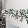 6/9ft Artificial Norfolk Pine Garland Real Touch Christmas Faux Green/Snow Frosted Cedar Pine Garland for Fireplace Table Mantle