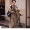 Spring New Models Are Now Popular In Plain Shipping, Twill Three-dimensional Silhouette Lapel, Medium and Long Trench Coat, Women's
