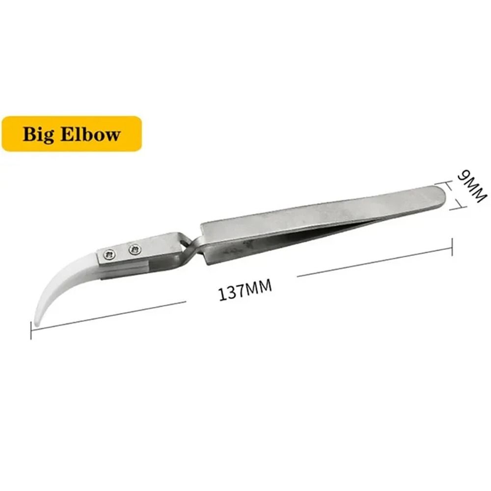 1Pcs Acid Resistant Ceramic Tweezer Reverse Insulation Tweezer Electronic Soldering Tweezers