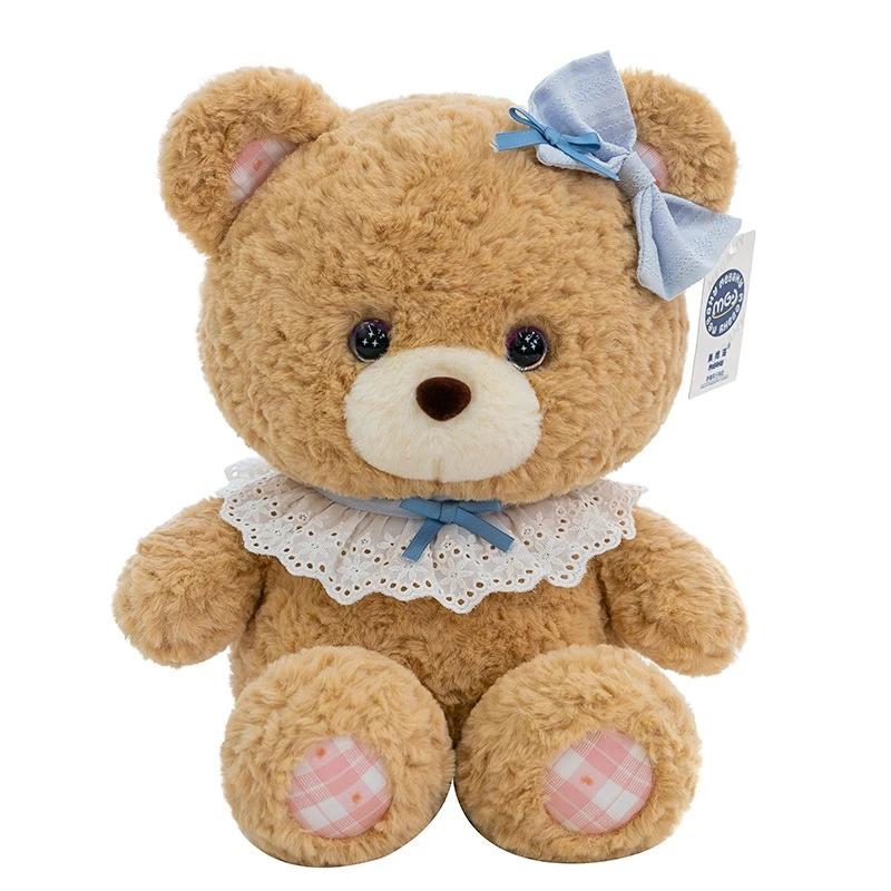 20CM Cute Pink Rabbit Teddy Bear Plush Toy Fluffy Bunny Doll for Girls Soft Stuffed Pillow Sleeping Companion Kid Birthday Gift