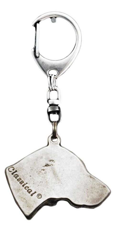 Weimaraner, Grey Ghost - Silver-plated Key Ring with Dog, Handbag Decoration, Backpack Pendant by Art-Dog Brand