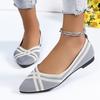 Fashion Women's Flat Shoes 2024 Spring and Autumn New Large Size Pointed Flat Women's Shoes Comfortable Flying Woven Bean Shoes
