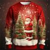 New 3D Merry Christmas Sweatshirts For Men Fashion Santa Claus Graphic Round Neck Pullovers Funny Hoodie Y2k Cute Mens Clothes