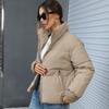 New Style Down Cotton Coat for Small Women with Stand Collar and Loose Hong Kong Style Student Bread Coat Cotton