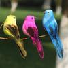 Garden Decoration Colorful Feathered Birds Simulation Birds Garden Tree Branches Decoration Props Foam-bird Feather Bird Decor