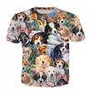 Funny Animal Cat Dog Graphic T Shirts Summer Fashion Casual Trend Interesting Round Neck Tees 3D Printed Streetwear Tops