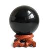 Natural Obsidian Marble Real Crystal Ball Purification Crystal Ornament Good Luck Goods Popular Healing Goods Meditation Power Stone