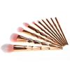 1Pcs Diamond Rose Gold Makeup Brushes Mermaid Fishtail Shaped Foundation Powder Cosmetics Brush Rainbow Eyeshadow Brush Kit
