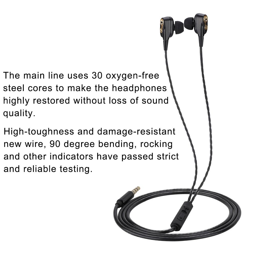 3.5mm Wired Earphones Stereo Headphones Comfortable Wearing In Ear Gaming Earbuds(Black)